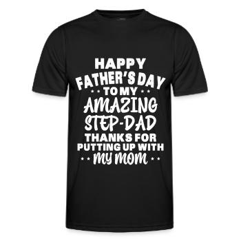 Joyeuse fête des pères Beau Père Fête des pères - T-shirt sport Homme - noir - Devant - AI Model Male 178 dark (178cm)
