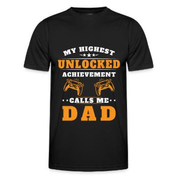 Mein höchster unerschlossener Erfolg nennt mich Papa - Männer Funktions-T-Shirt - Schwarz - Vorne - AI Model Male 178 dark (178cm)