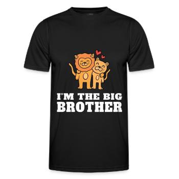 Ich bin der große Bruder - der zukünftige große Bruder - Männer Funktions-T-Shirt - Schwarz - Vorne - AI Model Male 178 dark (178cm)