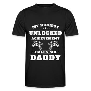 Meine höchste freigeschaltete Errungenschaft nennt mich Opa - Männer Funktions-T-Shirt - Schwarz - Vorne - AI Model Male 178 dark (178cm)