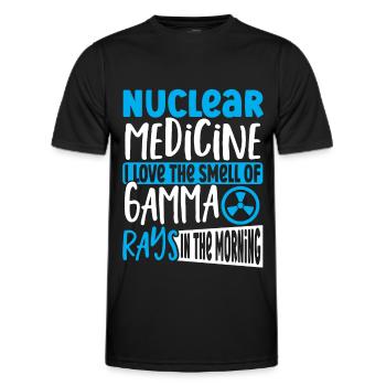 Médecine nucléaire J’aime l’odeur de - T-shirt sport Homme - noir - Devant - AI Model Male 178 dark (178cm)