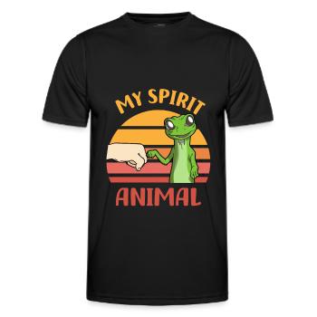 Gecko - Männer Funktions-T-Shirt - Schwarz - Vorne - AI Model Male 178 dark (178cm)