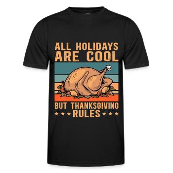 Thanksgiving Day Feast Thanksgiving Gift - Men's Functional T-Shirt - black - Front - AI Model Male 178 dark (178cm)