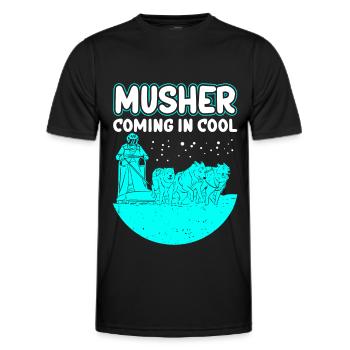 Mushing Sled Dogs Dog Sled Gift - Men's Functional T-Shirt - black - Front - AI Model Male 178 dark (178cm)