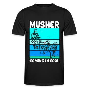 Mushing Dog Sled Dogs Gift - Men's Functional T-Shirt - black - Front - AI Model Male 178 dark (178cm)