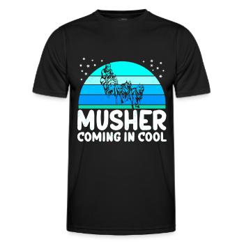 Mushing Dog Sled | Sled Dogs Gift - Men's Functional T-Shirt - black - Front - AI Model Male 178 dark (178cm)
