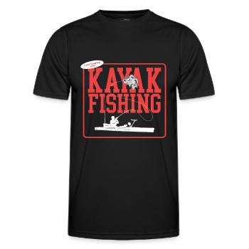 Kayak Fishing Kayaking Angler Kayaker Gift - Men's Functional T-Shirt - black - Front - AI Model Male 178 dark (178cm)