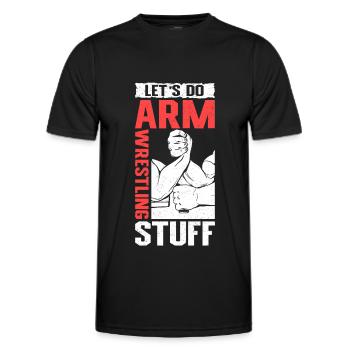 Bras de fer Bras de fer Bras de fer Cadeau - T-shirt sport Homme - noir - Devant - AI Model Male 178 dark (178cm)