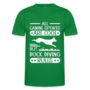 Dock Diving Hundesport Hundehalter Hunde Geschenk - Männer Funktions-T-Shirt - Kelly Green - Vorne - AI Model Male 178 dark (178cm)