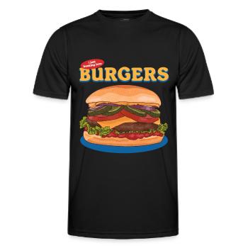 Hamburg Fast Food Burger Fast Food Gift - Men's Functional T-Shirt - black - Front - AI Model Male 178 dark (178cm)