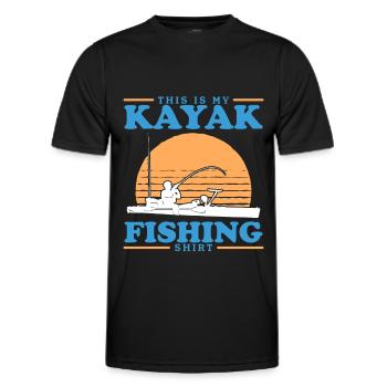 Kayak Fishing Kayaking Kayaker Angler Gift - Men's Functional T-Shirt - black - Front - AI Model Male 178 dark (178cm)