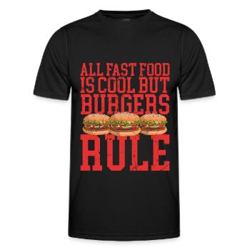 Hamburg Fast Food Burger Fast Food Gift - Men's Functional T-Shirt - black - Front - AI Model Male 178 dark (178cm)