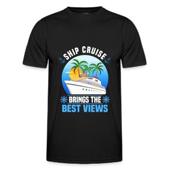 Cruise Trip - Men's Functional T-Shirt - black - Front - AI Model Male 178 dark (178cm)