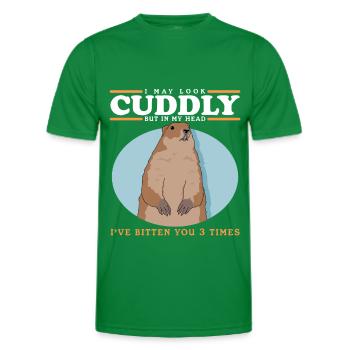 Marmots Mankai Groundhog Munggen Gift - Men's Functional T-Shirt - kelly green - Front - AI Model Male 178 dark (178cm)