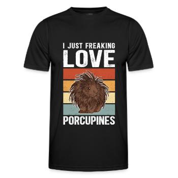 Stachelschweine Stachelschwein Geschenk - Männer Funktions-T-Shirt - Schwarz - Vorne - AI Model Male 178 dark (178cm)