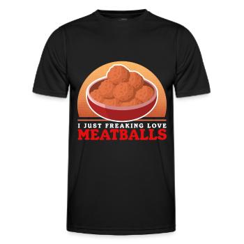 Boulettes de viande Boulettes de viande Boulettes de viande Cadeaux - T-shirt sport Homme - noir - Devant - AI Model Male 178 dark (178cm)