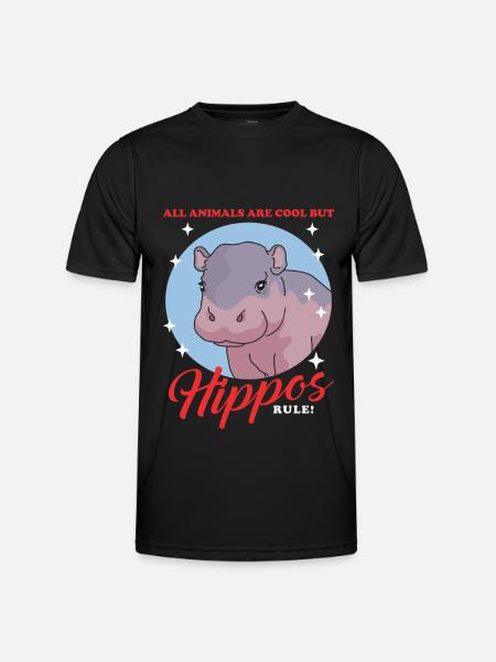Hippo Baby Hippo Hippos Gift - Men's Functional T-Shirt - black