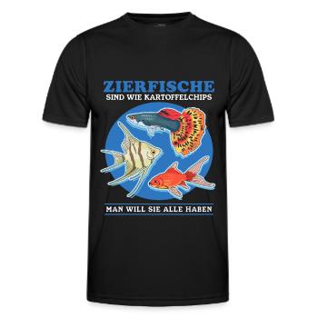Aquarium Aquarianer Zierfisch Aquaristik Geschenk - Männer Funktions-T-Shirt - Schwarz - Vorne - AI Model Male 178 dark (178cm)