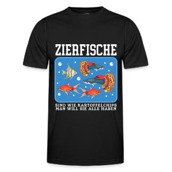 Aquarium Zierfisch Aquarianer Aquaristik Geschenk - Männer Funktions-T-Shirt - Schwarz - Vorne - AI Model Male 178 dark (178cm)