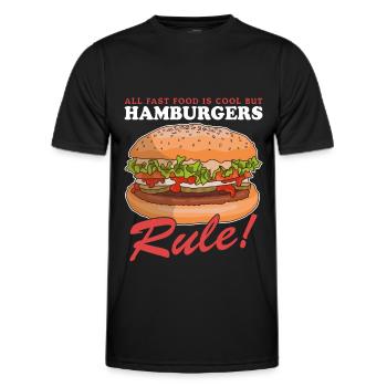 Hamburger Fast Food Burger Fast Food Cadeau - T-shirt sport Homme - noir - Devant - AI Model Male 178 dark (178cm)