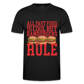 hamburger burger fast-food fast-food cadeau de restauration rapide - T-shirt sport Homme - noir - Devant - AI Model Male 178 dark (178cm)
