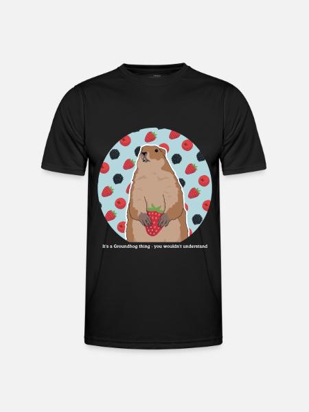 Marmots Mankai Munggen Groundhog Gift - Men's Functional T-Shirt - black