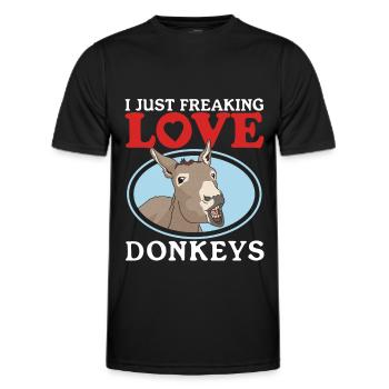 Donkey donkey owner donkey lover donkey gift - Men's Functional T-Shirt - black - Front - AI Model Male 178 dark (178cm)