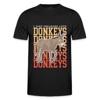 Donkey donkey owner donkey donkey lover gift - Men's Functional T-Shirt - black - Front - AI Model Male 178 dark (178cm)