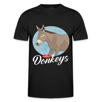 Donkey Donkey Donkey Owner Donkey Lover Gift - Men's Functional T-Shirt - black - Front - AI Model Male 178 dark (178cm)