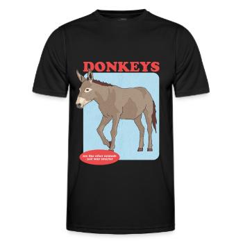 Donkey donkey owner donkey donkey lover gift - Men's Functional T-Shirt - black - Front - AI Model Male 178 dark (178cm)