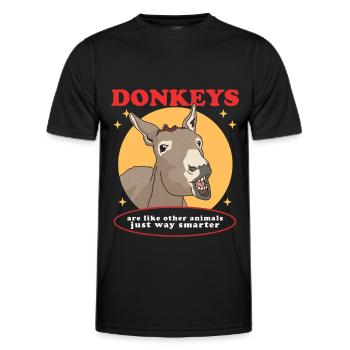 Donkey Donkey Donkey Owner Donkey Lover Gift - Men's Functional T-Shirt - black - Front - AI Model Male 178 dark (178cm)