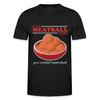 Boulettes de viande Boulettes de viande Boulettes de viande Cadeaux - T-shirt sport Homme - noir - Devant - AI Model Male 178 dark (178cm)