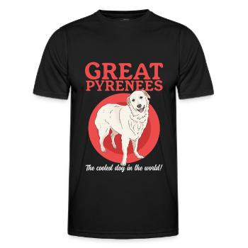 Pyrenean Mountain Dog Dogs Dog Owner Gift - Men's Functional T-Shirt - black - Front - AI Model Male 178 dark (178cm)