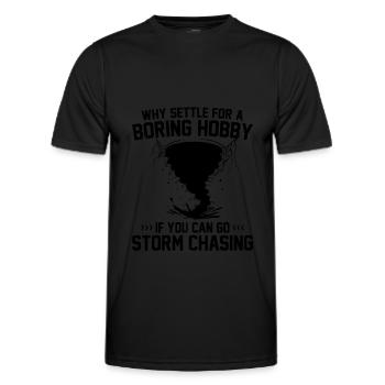 Sturmjäger Shirts | Unwetter Sturm Blitz Geschenke - Männer Funktions-T-Shirt - Schwarz - Vorne - AI Model Male 178 dark (178cm)