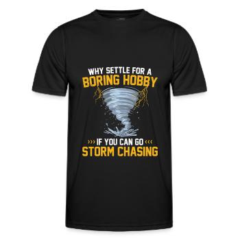 Sturmjäger Shirts | Unwetter Sturm Blitz Geschenke - Männer Funktions-T-Shirt - Schwarz - Vorne - AI Model Male 178 dark (178cm)