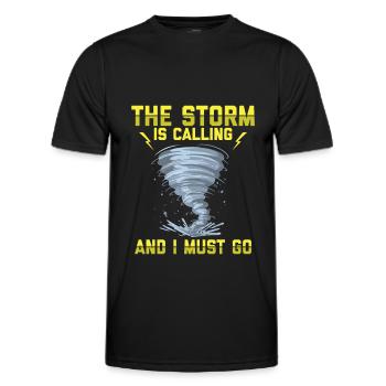 Sturmjäger Shirts | Unwetter Sturm Blitz Geschenke - Männer Funktions-T-Shirt - Schwarz - Vorne - AI Model Male 178 dark (178cm)