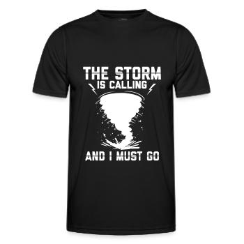 Sturmjäger Shirts | Unwetter Sturm Blitz Geschenke - Männer Funktions-T-Shirt - Schwarz - Vorne - AI Model Male 178 dark (178cm)