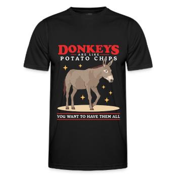 Donkey donkey owner donkey lover donkey gift - Men's Functional T-Shirt - black - Front - AI Model Male 178 dark (178cm)