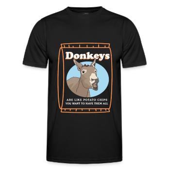 Donkey Donkey Donkey Owner Donkey Lover Gift - Men's Functional T-Shirt - black - Front - AI Model Male 178 dark (178cm)