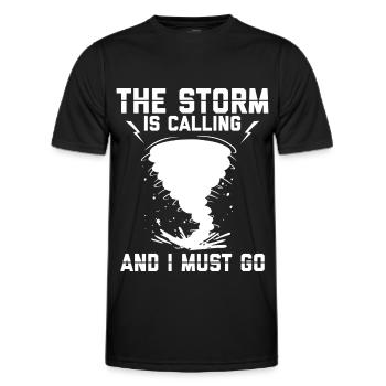 Sturmjäger Shirts | Unwetter Sturm Blitz Geschenke - Männer Funktions-T-Shirt - Schwarz - Vorne - AI Model Male 178 dark (178cm)