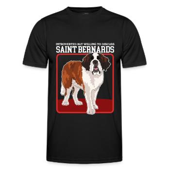 St. Bernard Dogs | St. Bernard Dog Gift - Men's Functional T-Shirt - black - Front - AI Model Male 178 dark (178cm)