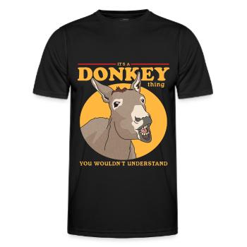 Donkey donkey owner donkey lover donkey gift - Men's Functional T-Shirt - black - Front - AI Model Male 178 dark (178cm)