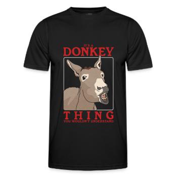 Donkey donkey lover donkey owner donkey gift - Men's Functional T-Shirt - black - Front - AI Model Male 178 dark (178cm)