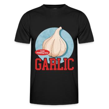 Garlic Garlic Flavor Gift - Men's Functional T-Shirt - black - Front - AI Model Male 178 dark (178cm)