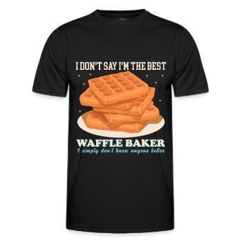 Gaufres Gaufre Gaufre Cadeau amoureux - T-shirt sport Homme - noir - Devant - AI Model Male 178 dark (178cm)