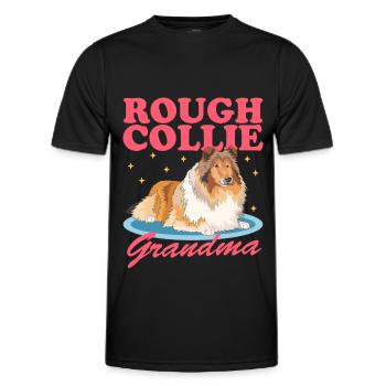 Collie Granny Rough Collies Collies Longhair Collie Cadeau - T-shirt sport Homme - noir - Devant - AI Model Male 178 dark (178cm)