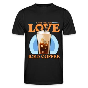 Iced Coffee Iced Coffee Coffee Lover Gift - Men's Functional T-Shirt - black - Front - AI Model Male 178 dark (178cm)