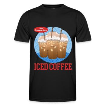 Iced Coffee Coffee Lover Iced Coffee Gift - Men's Functional T-Shirt - black - Front - AI Model Male 178 dark (178cm)