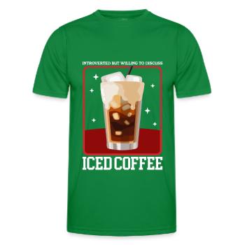 Iced Coffee | Coffee Lover Gift - Men's Functional T-Shirt - kelly green - Front - AI Model Male 178 dark (178cm)