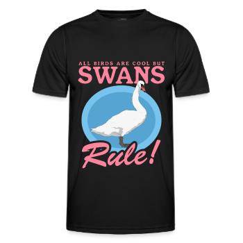 Swans Swans Swan Lover Gift - Men's Functional T-Shirt - black - Front - AI Model Male 178 dark (178cm)